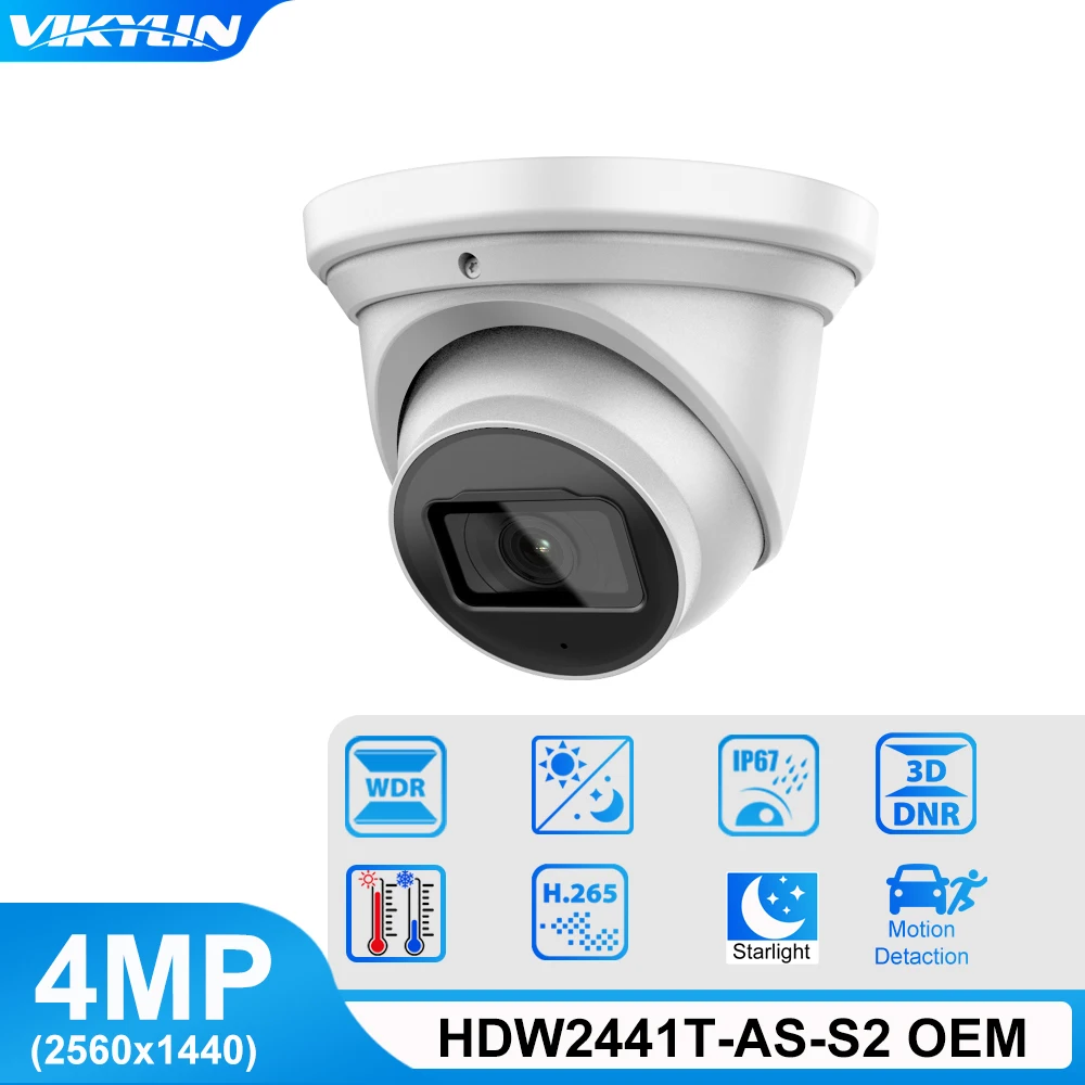 

IP-камера видеонаблюдения Vikylin, 4 МП, с микрофоном, Водонепроницаемая IP67