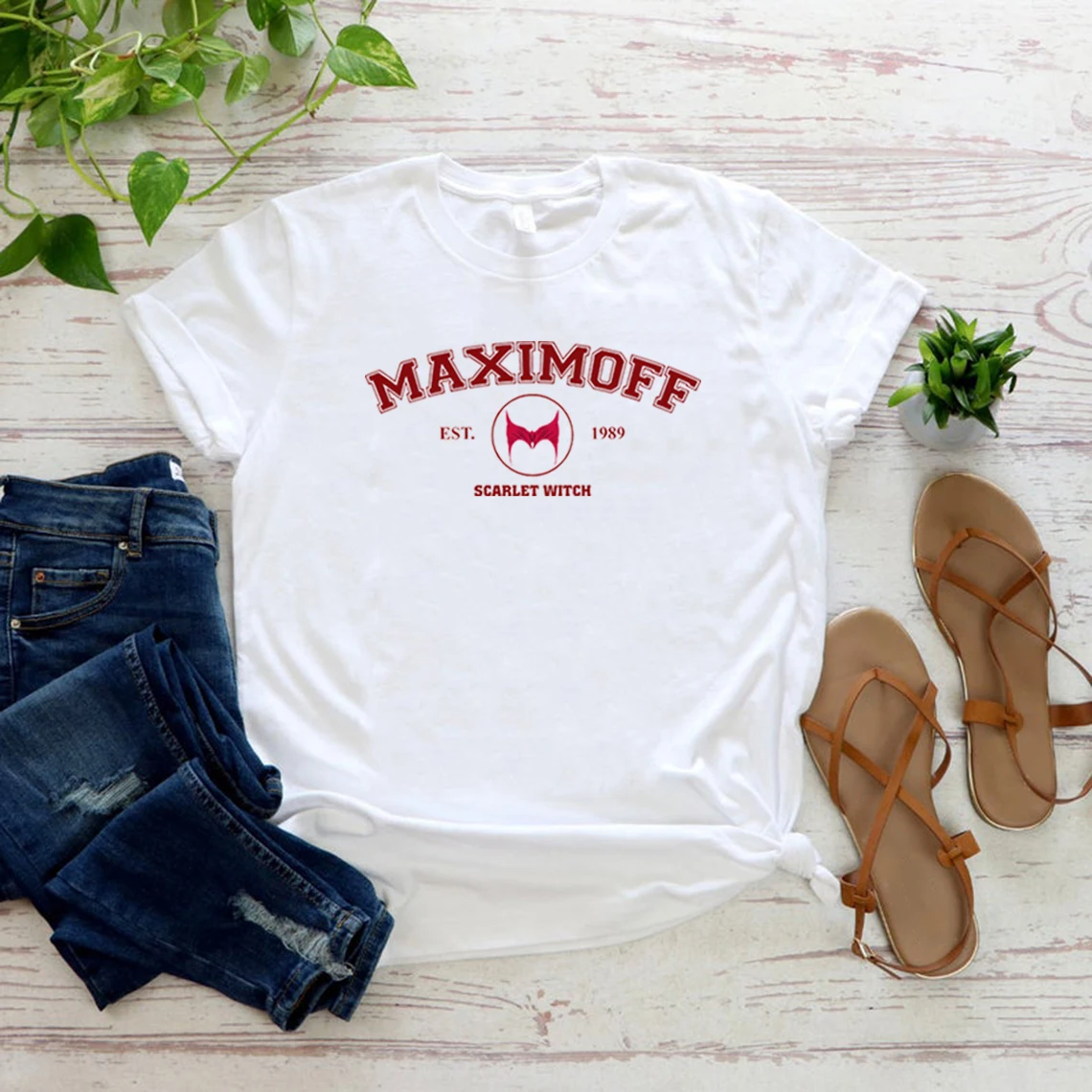 Maximoff 1989 T Shirt Vintage Scarlet Witch T-shirt Wanda Maximoff Shirts Women Graphic Tee Tops Short Sleeve Casual Tshirt
