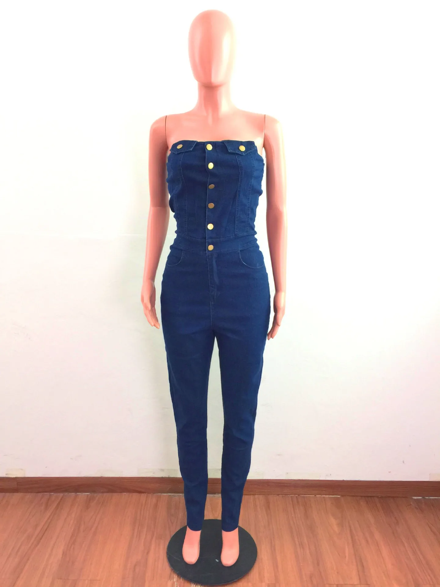 New Women's Jumpsuit 2023 European and American Casual Street Wear Fashion Bra Slim Fitting Women's Denim Jumpsuit Y2K Clothes