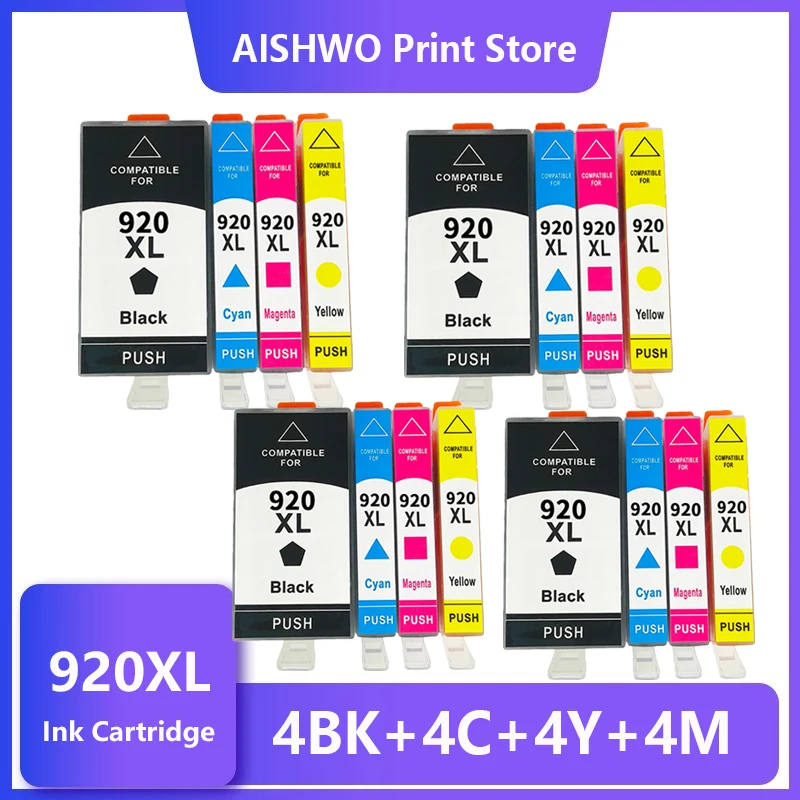 

16PCS For HP 920 compatible ink cartridge for HP 920XL For HP920 Officejet 6000 6500 6500A 7000 7500 7500A printer with chip