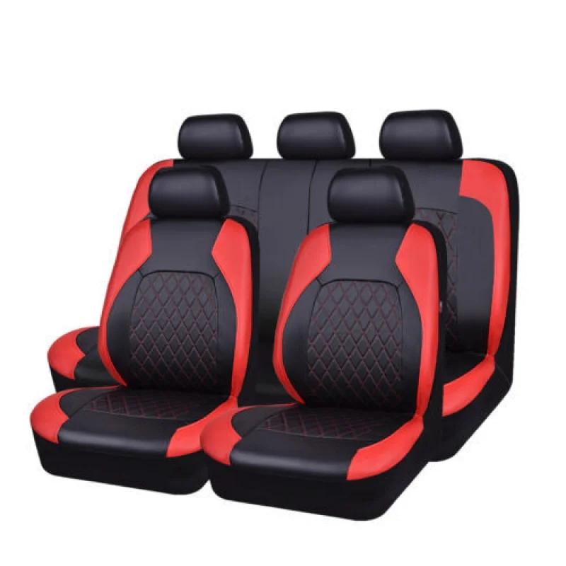

Universal PU Leather Car Seat Covers Airbag Compatible Universal Fit Most Car SUV Car Accessories Five-Seat Cover Cushion Sea TT