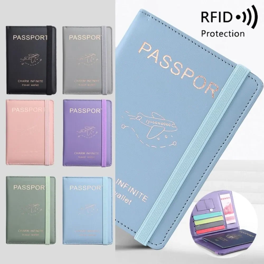 

Многофункциональная Обложка для паспорта из искусственной кожи с радиочастотной идентификацией, ультратонкая водонепроницаемая защита для паспорта, кошелек для кредитных карт, держатель для паспорта