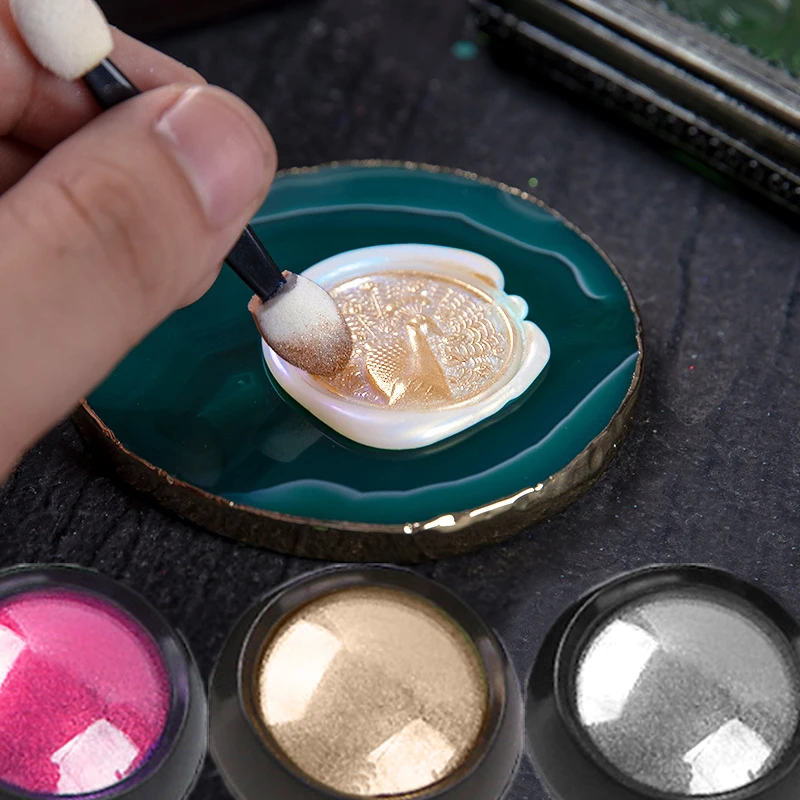 Золотистая восковая печать 20 цветов штемпель для пудры крем блеск жемчужный цвет