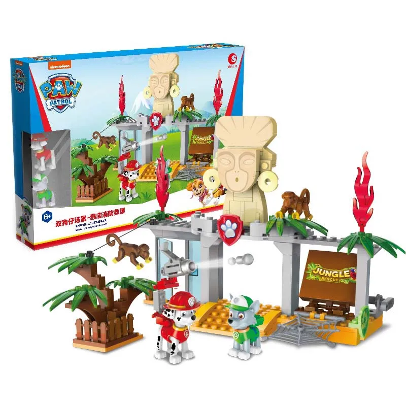 

Original Paw Patrol Building Block Monkey Temple Fire Rescue Children's Intelligence Development Toys