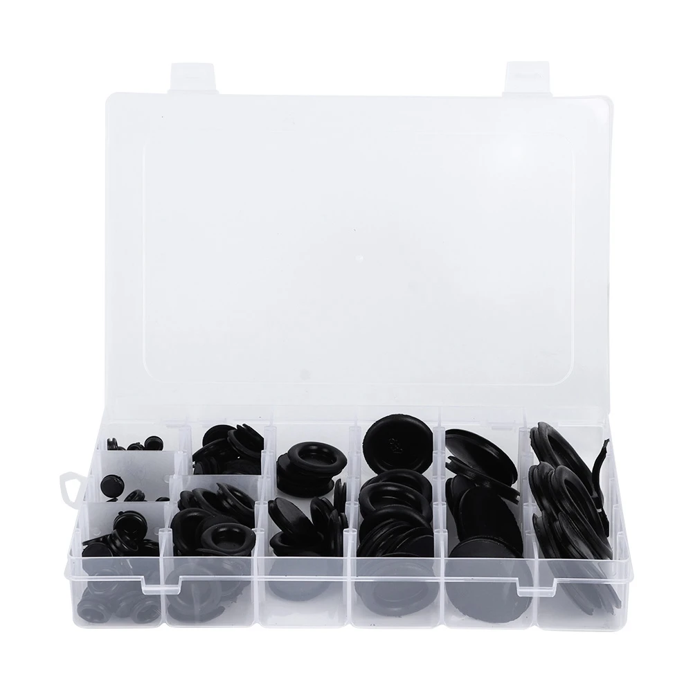 

130pcs Rubber Grommet Sealing Gasket Rings Assortment for Wire Cable Protection 6-50mm / 0.2-2in