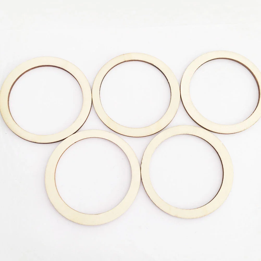 

Wood Rings Round Unfinished Diy Hoops Pendant Natural Piece Connectors Disc Ring Macrame Making Jewelry Toy Cutouts Unpainted