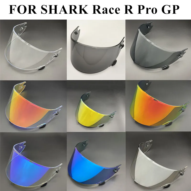 Фото Козырек шлема Race R Pro GP для мотоциклетных шлемов Shark Race-R Pro GP, линзы, очки с покрытием, серебристый, черный, сменный Casco Visera №1