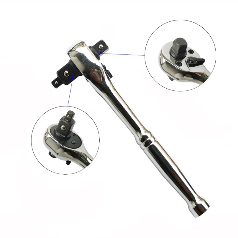 

Ключ-Трещотка E5BE 3-в-1, 1/4 дюйма, 3/8 дюйма, 1/4 дюйма, реверсивный ключ-трещотка, Универсальный многофункциональный ключ, 18 см/6 дюймов