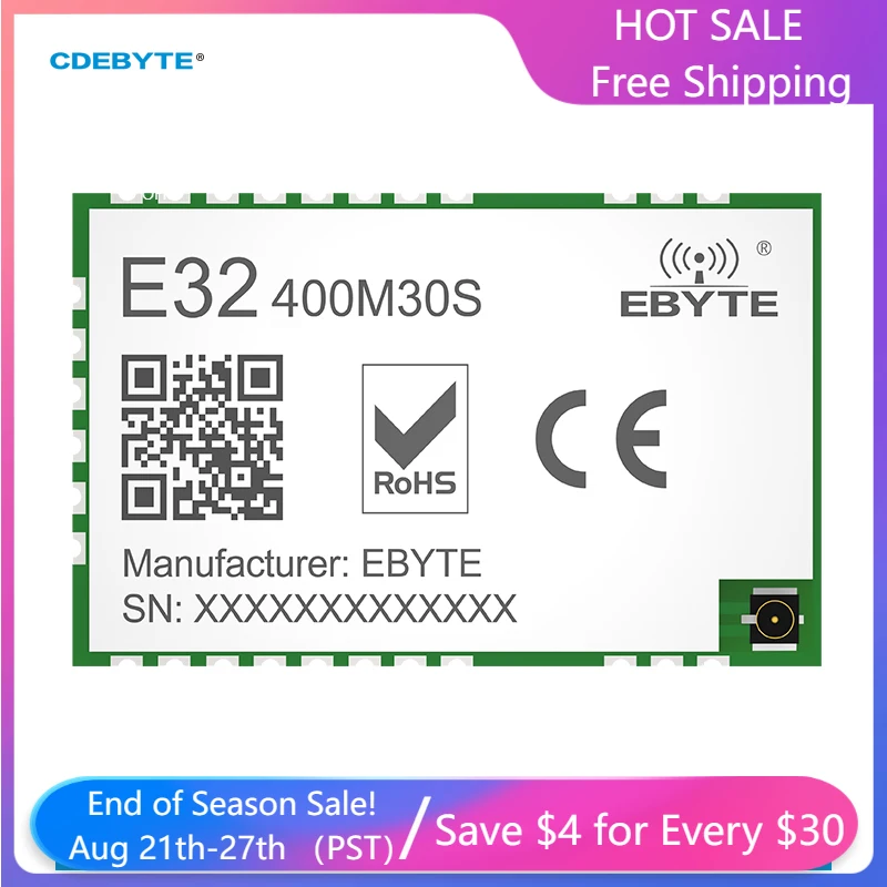 

5pcs SX1278 SPI LoRa Spread Spectrum Module Ebyte E32-400M30S 30dBm 433MHz Wide Frequency Band Wireless Transceiver 10km IoT