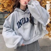 hoodies women hooded oversize thick plus velvet loose false two piece letter print womens hoodie all match leisure simple trendy