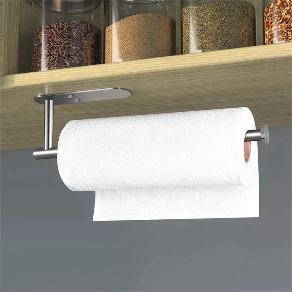 

Wall Mount Toilet Paper Holder Stainless Steel Bathroom Kitchen Roll Paper Accessory Tissue Towel Accessories Holders Racks