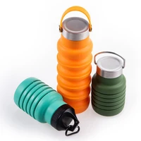 500ml 16 9oz collapsible water bottle reuseable silicone foldable water bottles for travel gym camping hiking
