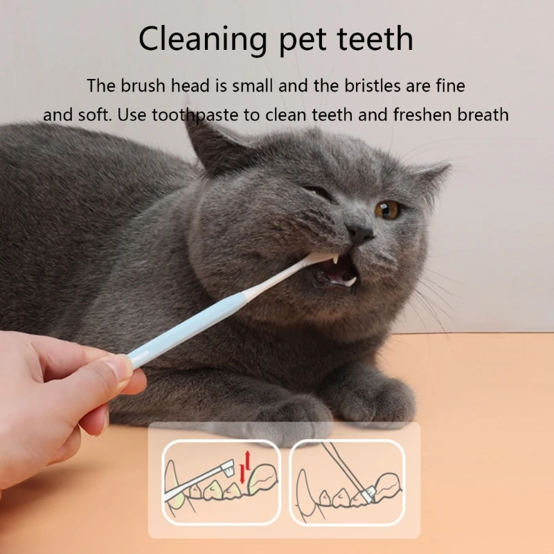 

Dogs Toothbrush Non-Slip Handle Toothbrushes Soft Bristle Dogs Brushes Finger Brush Teeth Care Keeps Dogs Cats Healthy