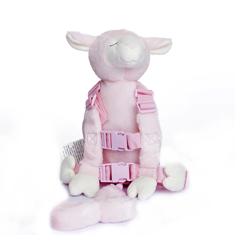 Animal Lamb 2 in 1 Harness Backpack with Safety Reins Anti-Lost Harness Buddy Sheep Plush Toy Backpacks for Toddlers