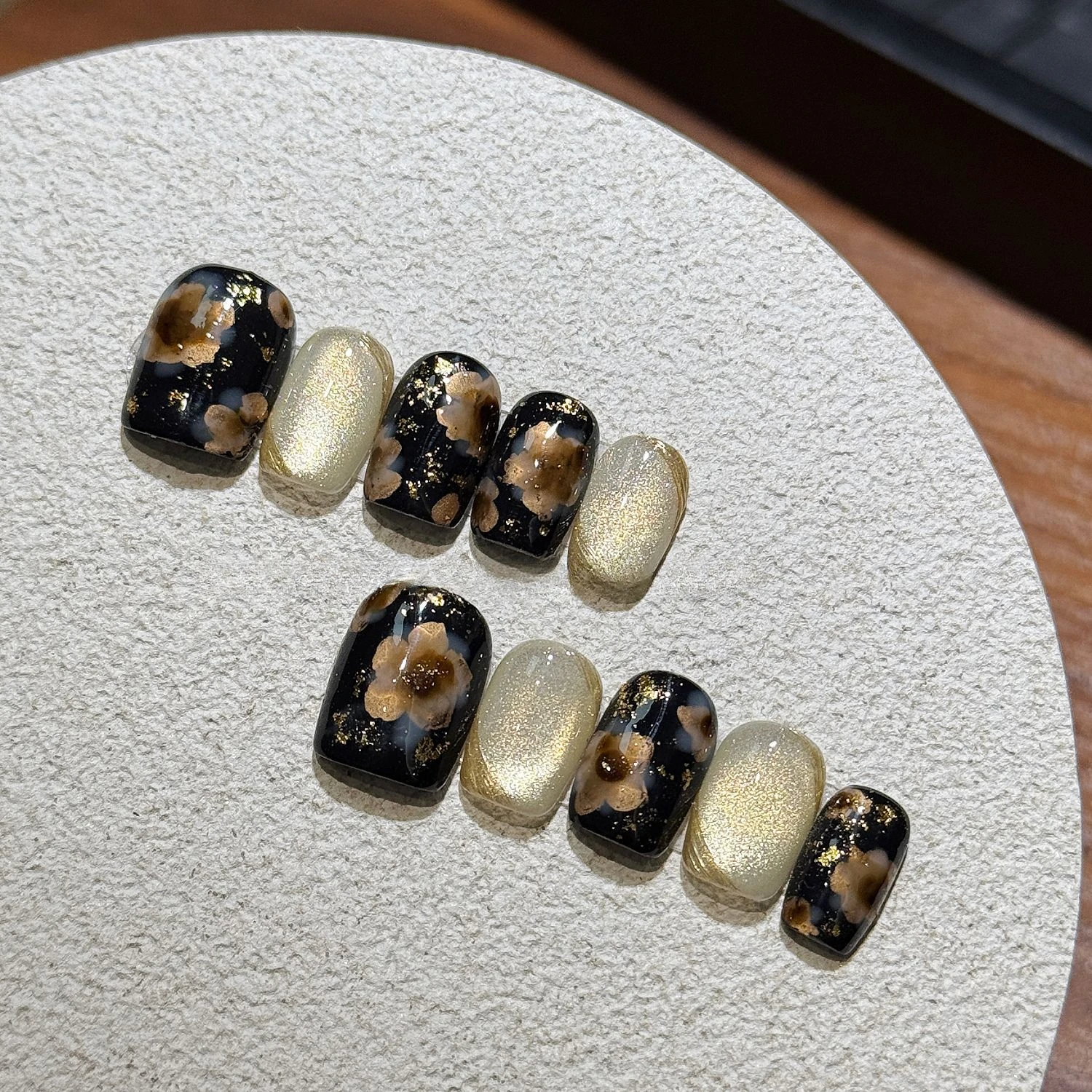 10 шт. блестящие золотые кошачьи глаза короткие квадратные гелевые накладные