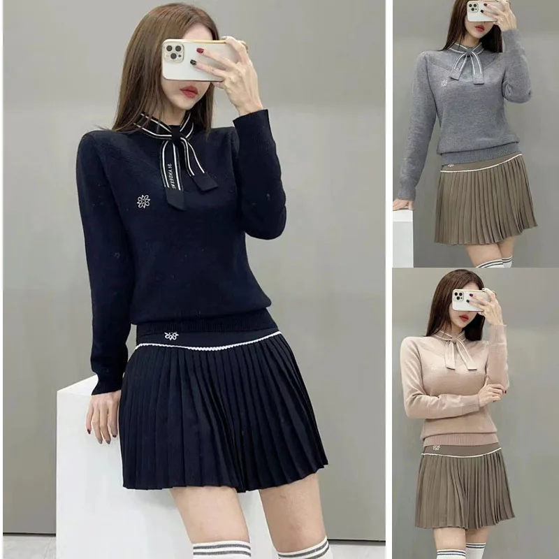 

ST ANDREW New Golf Clothing Women's Sweater Sweater Sports Slim Warm Elastic Versatile Set Golf