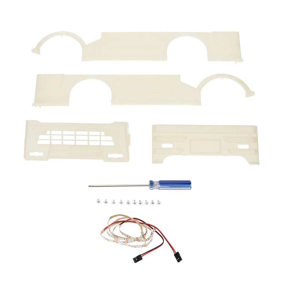 

for WPL D12 1/10 RC Car Body Armor Surrounded Kits with Chassis Dazzle Light Upgrade Parts Decoration Accessories,1