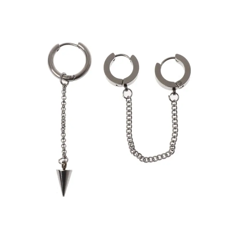 

Trendy Korean Male Long Tassel Punk Earring Hip Hop Stainless Steel Jewelry