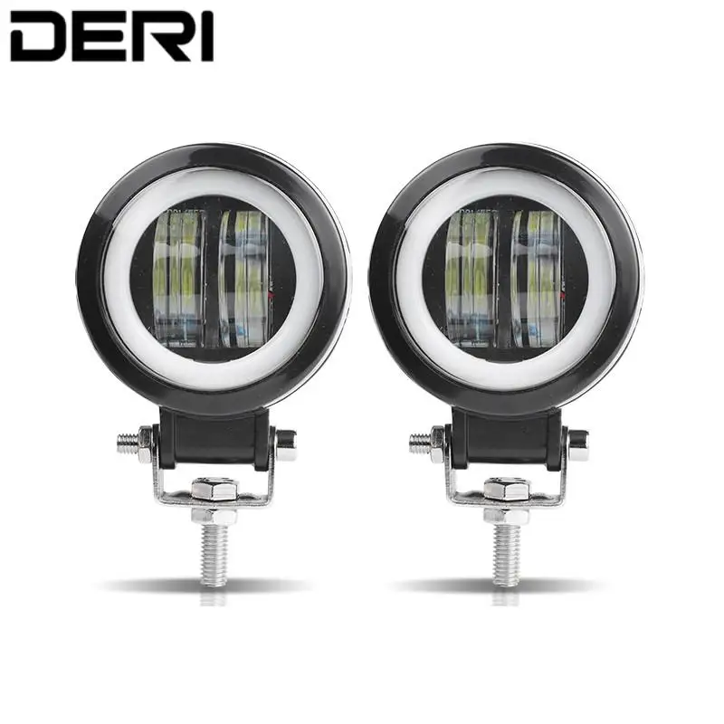 

3 Inch 7D Lens LED Work Light White Halo Angel Eye DRL 12V 24V For Pickup Wagon 4WD 4X4 Crane Garden Lighting Fog lamp 6000K