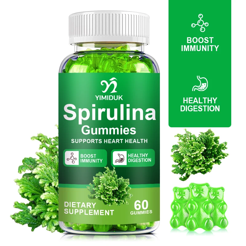 

Organic Spirulina Gummies Strengthen Immunity Rich in Fatty Acid Provide Protein&Amino Acids Antioxidant Detox Skin Care