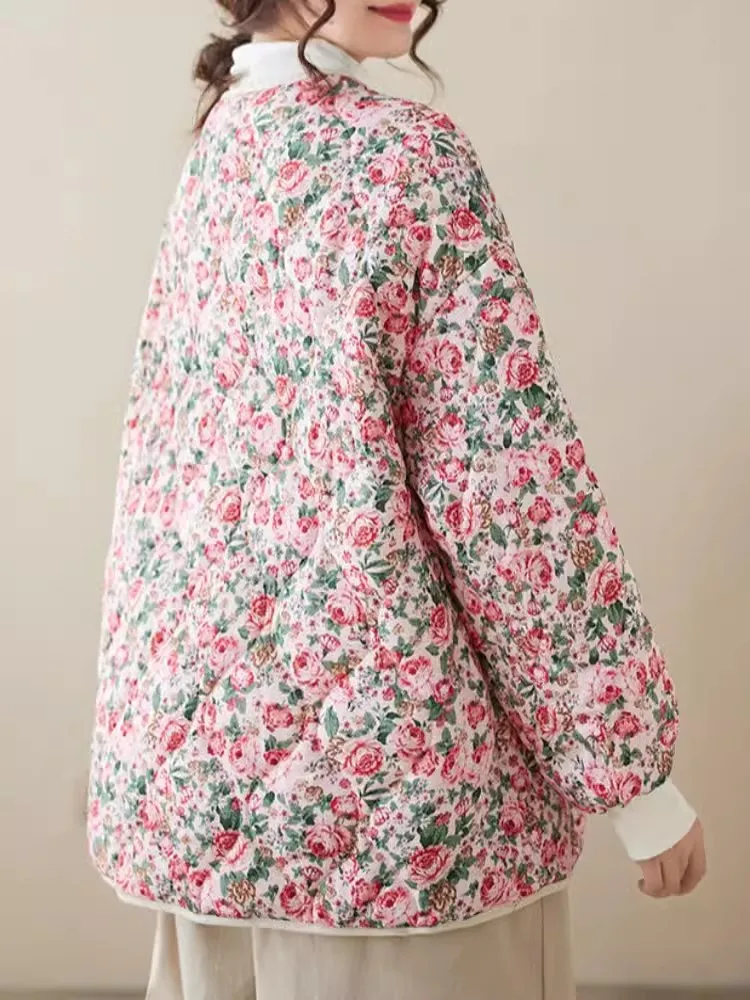 Женская стеганая парка с рукавом реглан винтажная куртка большого размера