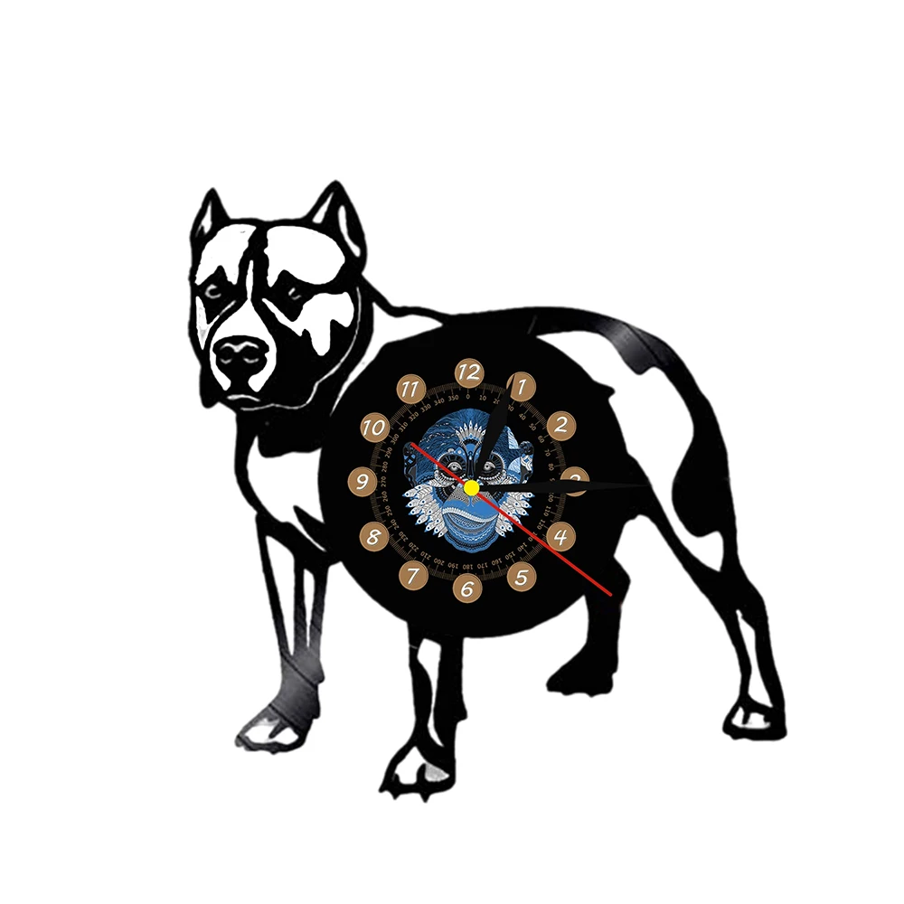 

Pug Puppy Dog English dog Vinyl Record Wall Clock Pet Store Decor Animal Creative Wall Watch Home Decoration Dog Lover Gift