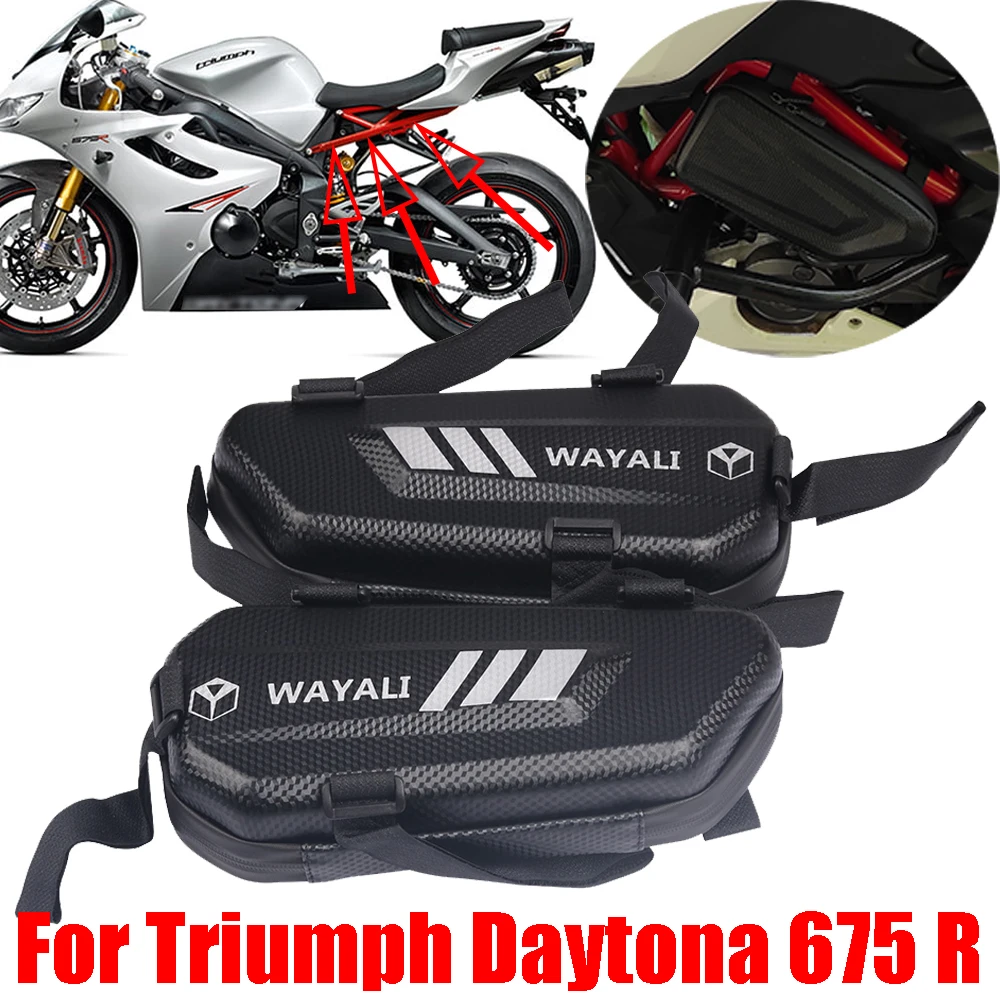 

For Triumph Daytona 675 R 675R Motorcycle Accessories Side Bag Waterproof Storage Bag Tool Bag Frame Crash Bar Bags