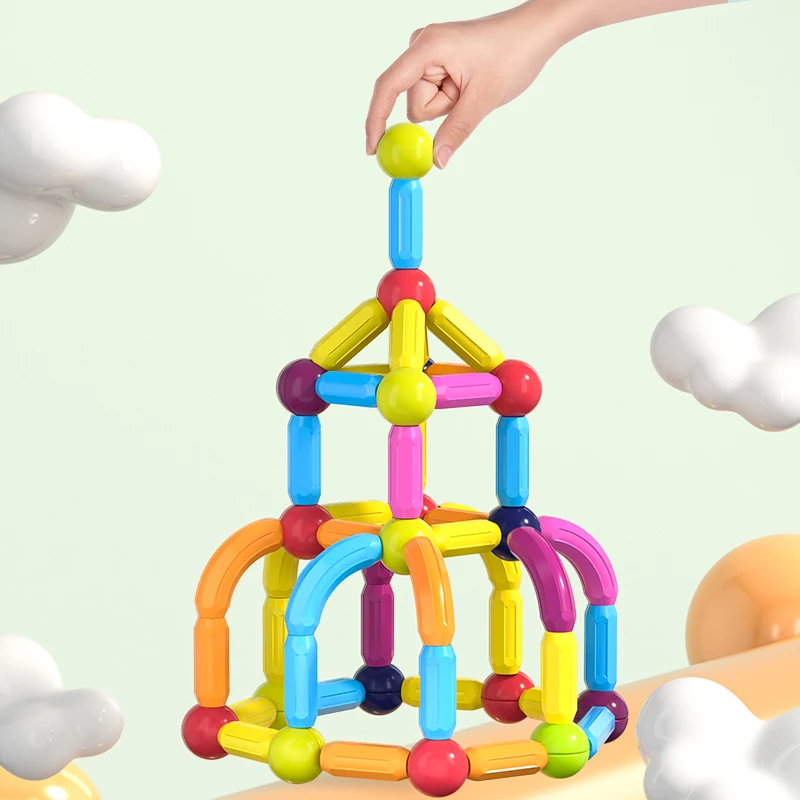 

Magnetic Building Blocks Set Magnetic Bat Building Blocks Montessori Benefit Wisdom Toy Boys Girls Children's Gifts 4-14+y