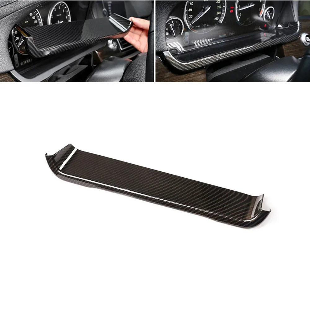 

LHD ABS Carbon Texture Dashboard Display Decorative Frame For BMW 7 Series F01 F02 F03 F04 2009-2014 Car Interior Accessories