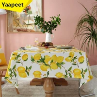nordic style tablecloth waterproof and oil proof rectangular round tablecloth home dining table coffee table cover lemon figure