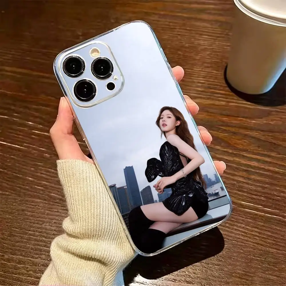 Фото Прозрачный мягкий чехол для iPhone 17, 16, 15, 14, 13, 12, 11 Pro, Max, Plus, X, XS, XR, SE4 с изображением очаровательной актрисы Луси Цзы-Чжао №3