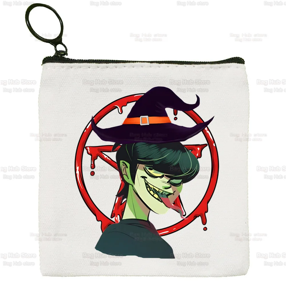 Gorillaz PUNK ROCK Cartoon Canvas Coin Purse Storage Pouch ChakaKhan Noodle Canvas Bag Coin Bag Key Coin Purse