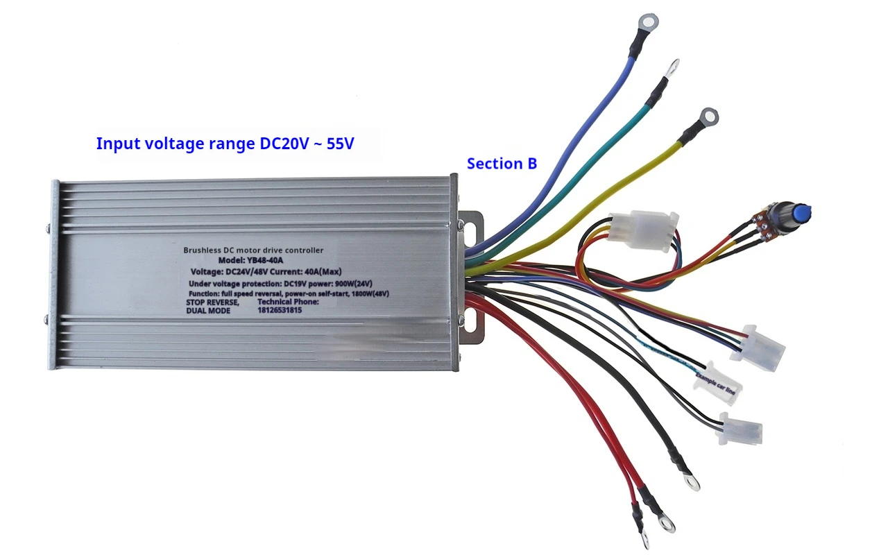 Контроллер бесщеточного двигателя высокой мощности 12 В, 24 В, 36 В, 48 В Трехфазный двигатель с Холлом, двигатель газонокосилки, привод морского гребного винта