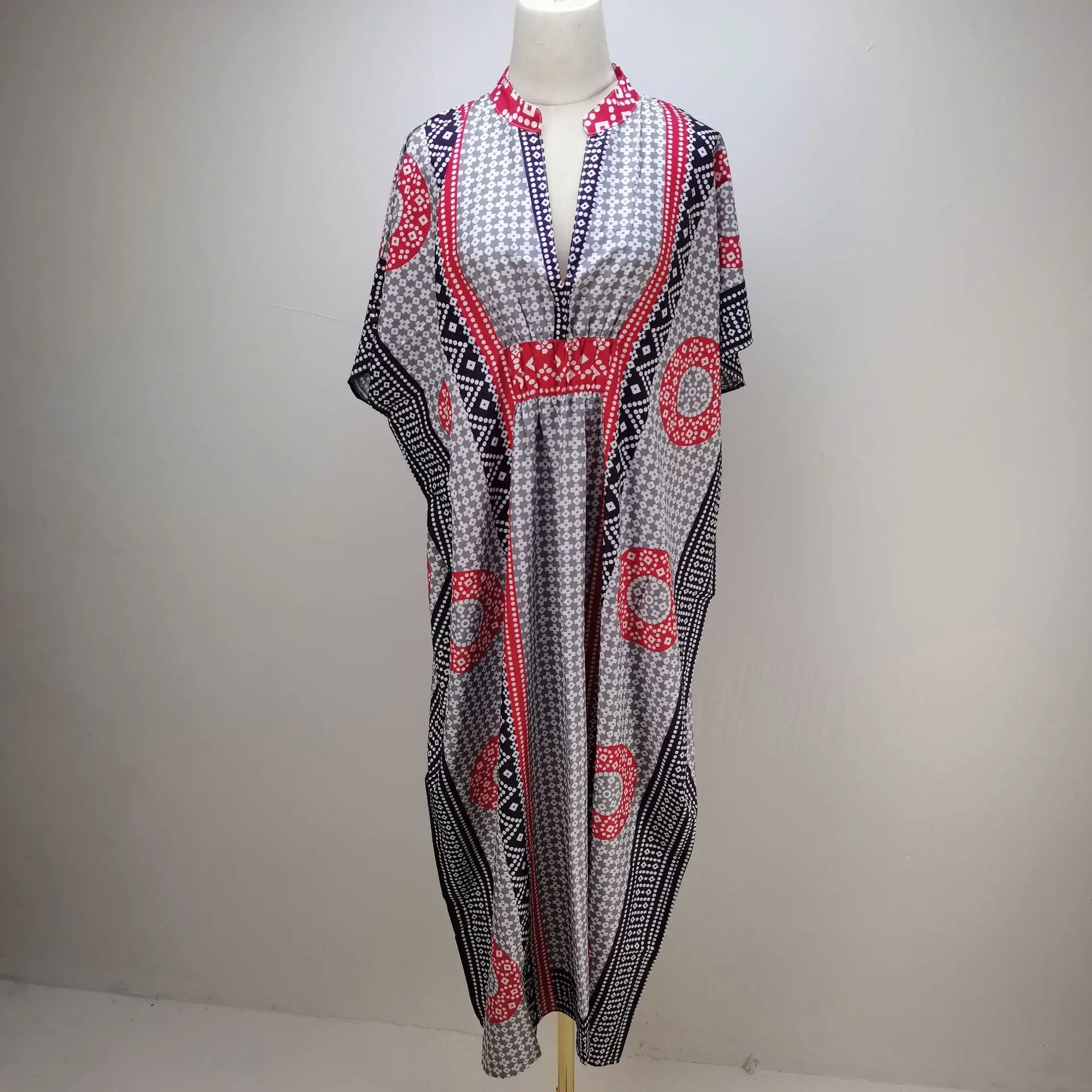 

Beach Dress Suntan Shirt Classic African Women Clothing Dashiki Abaya Free Size Printed Design Loose Long Dresses New Style