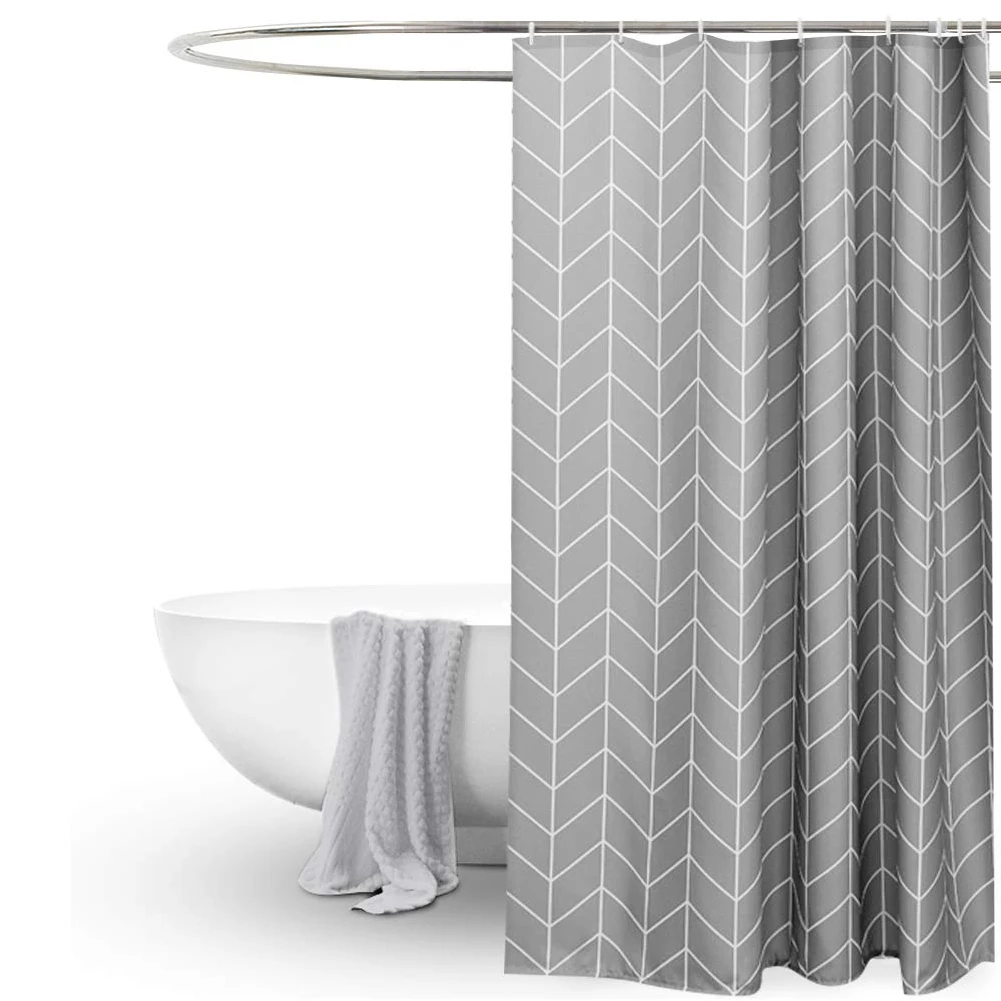 

Shower Curtain Soft Extra Long Drape Bath PEVA Geometric Pattern Durable Bathroom Supplies Striped Anti Mold Fashion Home