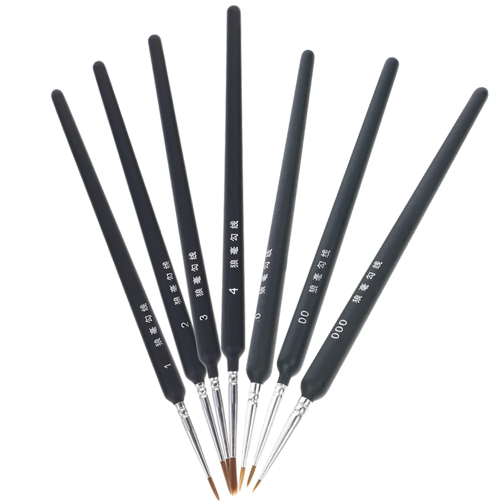 

7 Pcs Nail Kits Langhao Hook Line Pen Tiny Brushes Details Watercolor Fine Painting Tool Student