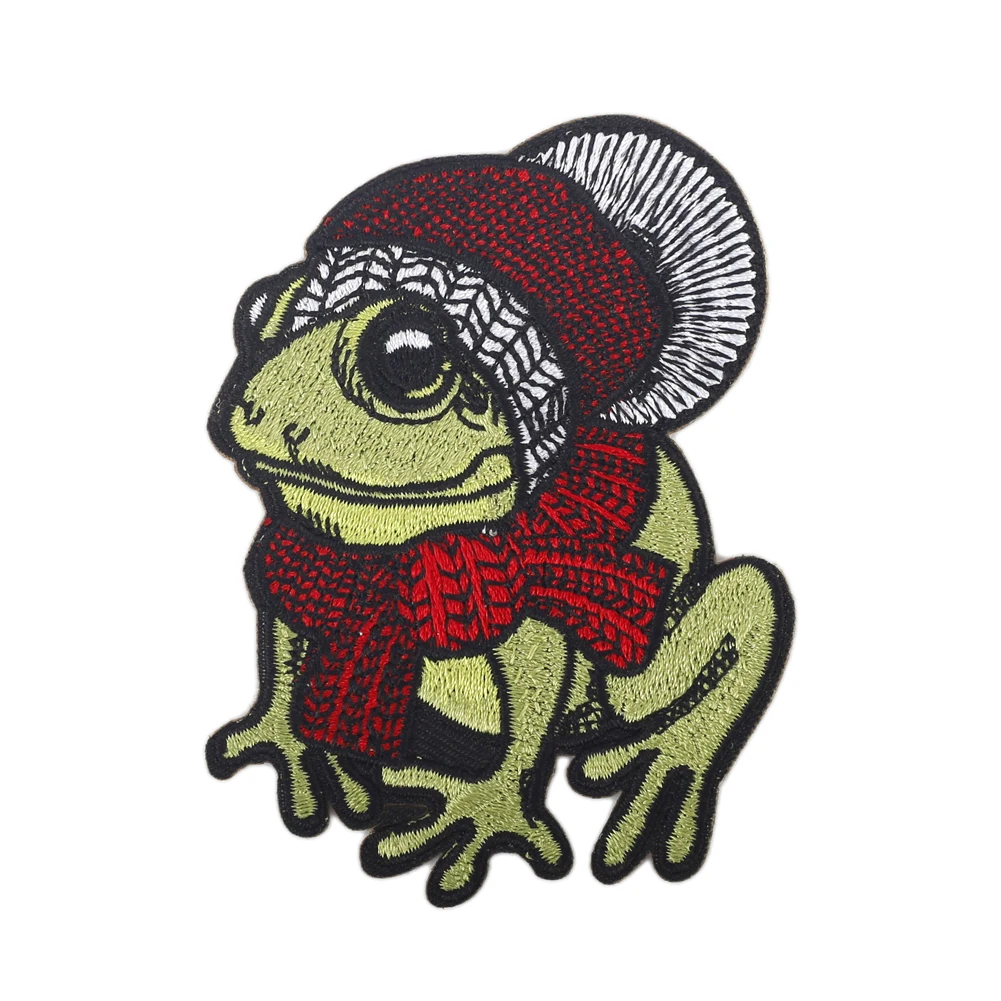 2 шт. креативная нашивка с вышивкой в ​​стиле панк-лягушка шарф лягушка железные