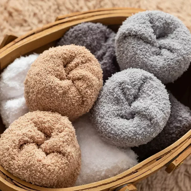 Мужские Зимние флисовые Носки теплые однотонные утепленные мягкие носки средней