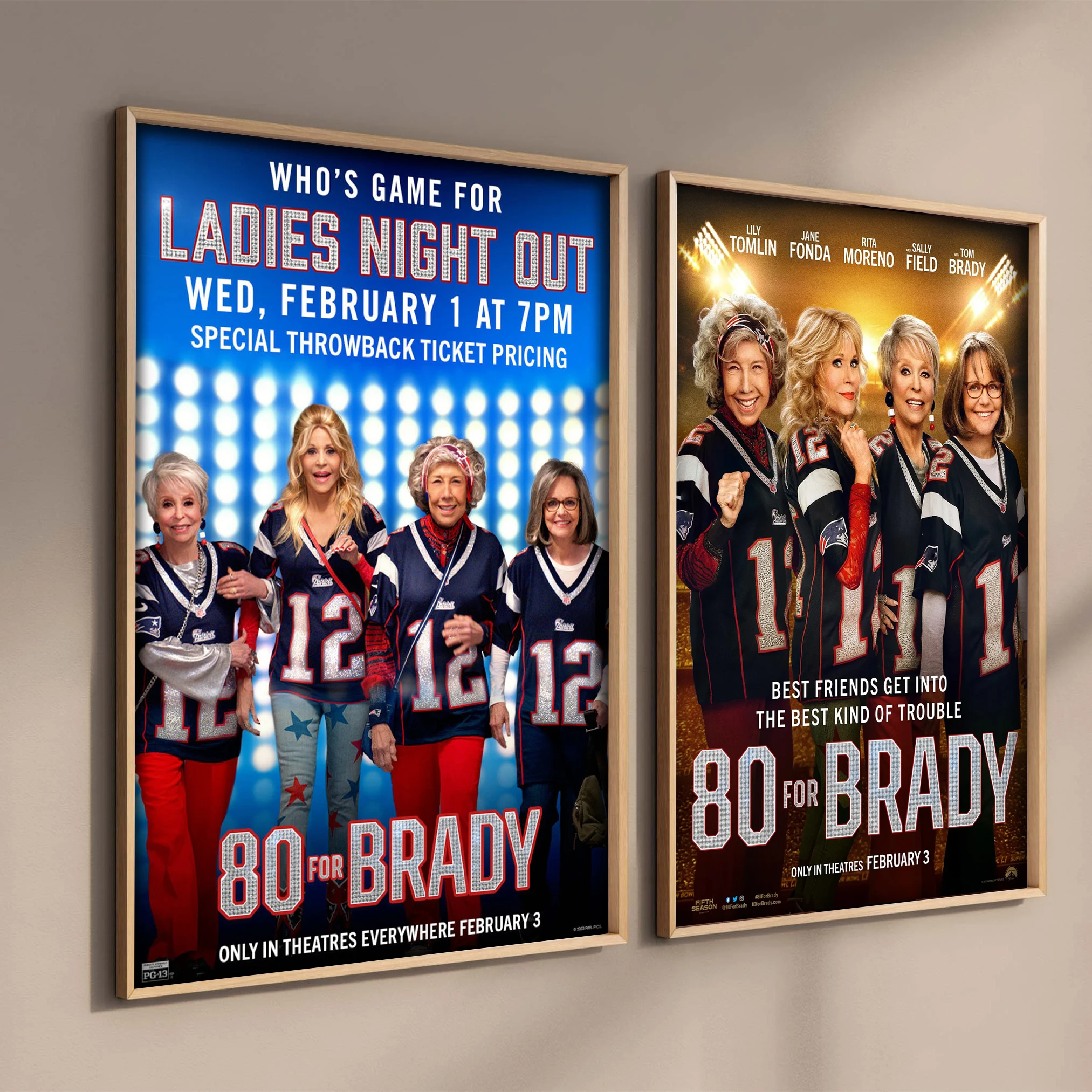 2023 спортивный фильм 80 для Брэди, плакат, эстетика, восемьдесят для Брэди, пленка, печать на холсте, украшение для дома, искусство стен, искусство