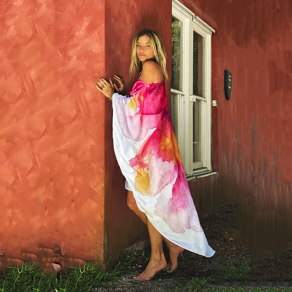 

Женское пляжное платье с косыми плечами, привлекательное длинное платье для отдыха на весну и лето 2022