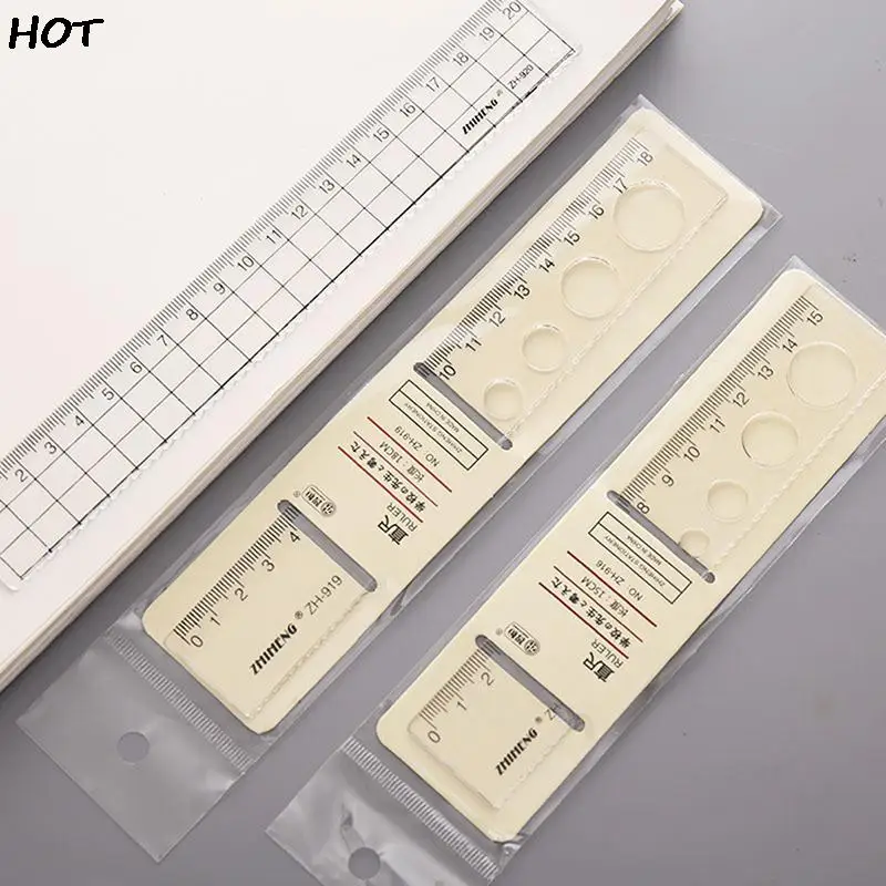 

1PC Ruler 15cm 18cm 20cm Simple Transparent Acrylic Rulers Ruler Square Ruler Cute Stationery Drawing Office School Supplies