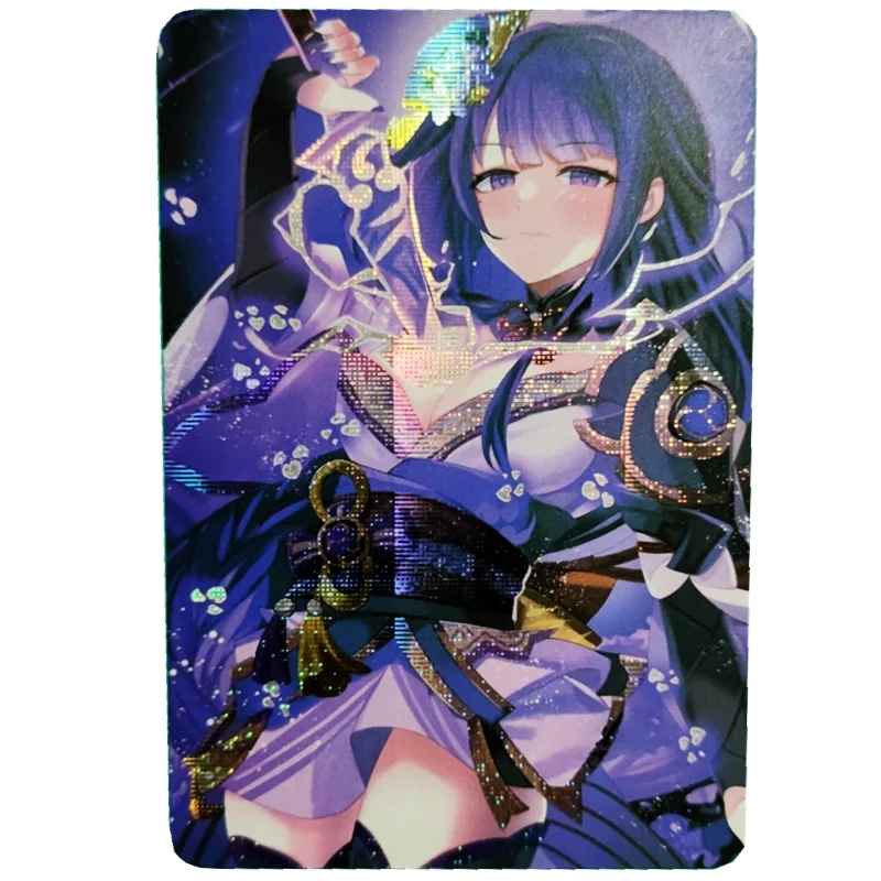 

9PCS Set 2022 New, Genshin Cool Thunder and Lightning Generals Collection Flash Card, Color Flash, Gauze Flash Birthday Gift KA
