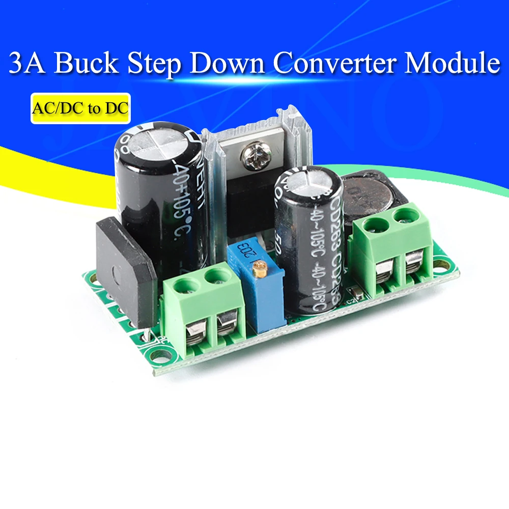 

AC/DC to DC Buck Step Down Converter Module LM2596HV 3v 3.3V 5V 6V 9V 12V 15V 24V DC 5V-50V Adjustable Step-Down 3A Power Supply