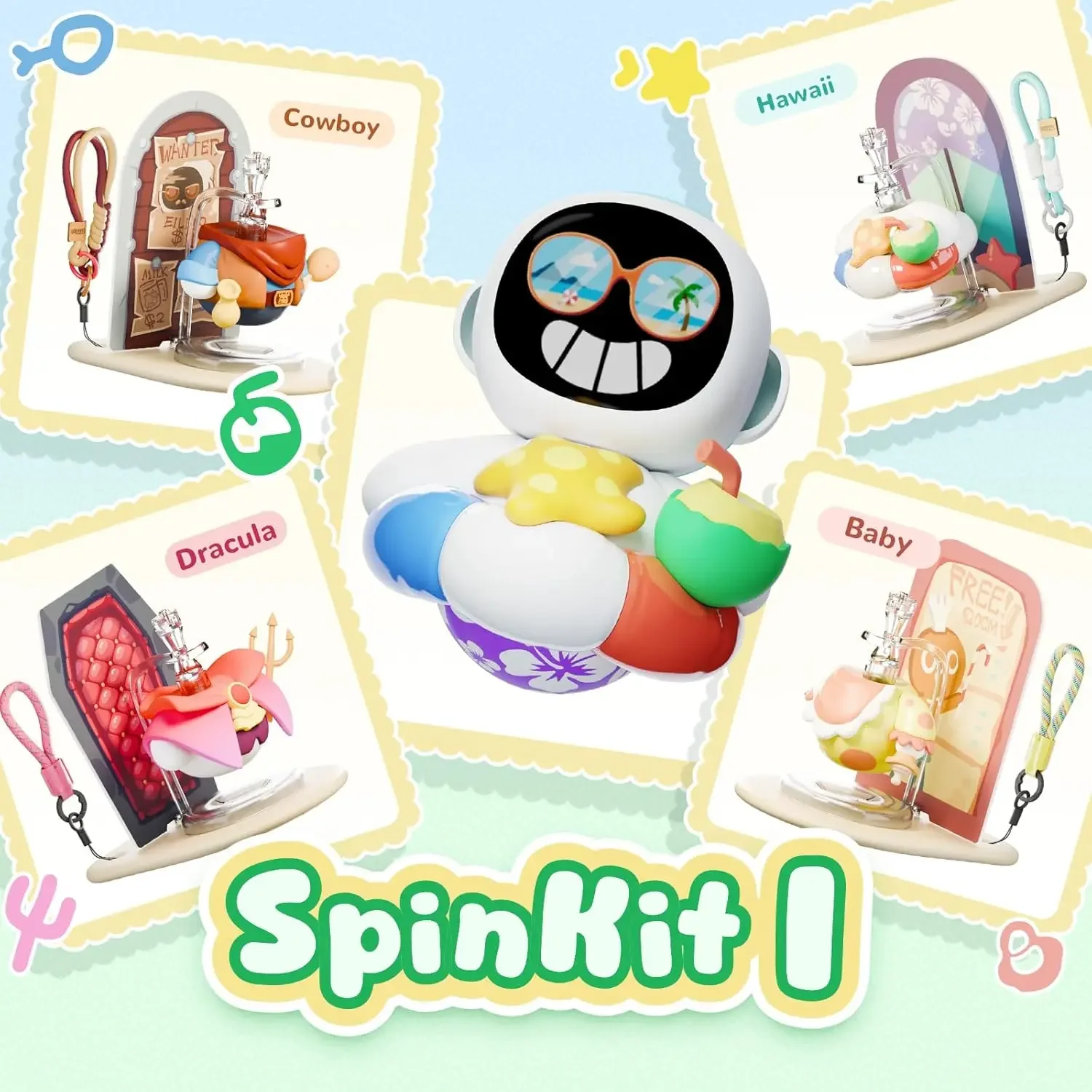 Фото Сменные тематические фигурки Eiliko SpinKit в комплекте с 4 тематическими аксессуарами (только запасные части, без фигурки Eiliko) №3