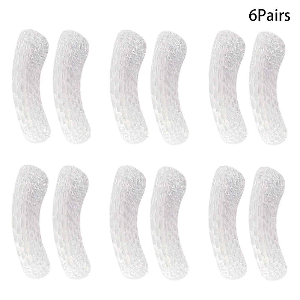 

6pair Cushion Heel Liner Protection 4D Particle Comfortable Shock Absorption Self Adhesive Thin Pad Non Slip Soft Silicone