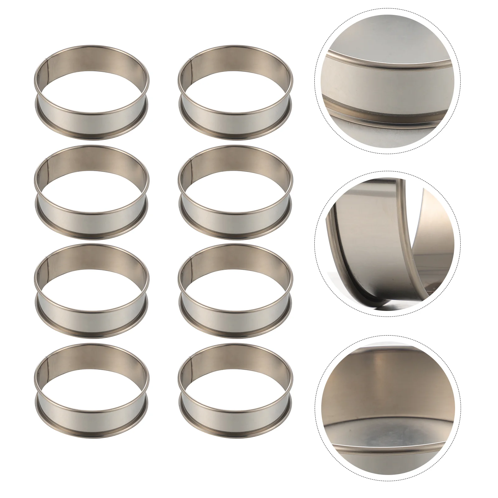 

8 Pcs Mousse Circle Baking Tools Stainless Steel Moulds Ring Chocolate Mold Molds Cake Pan