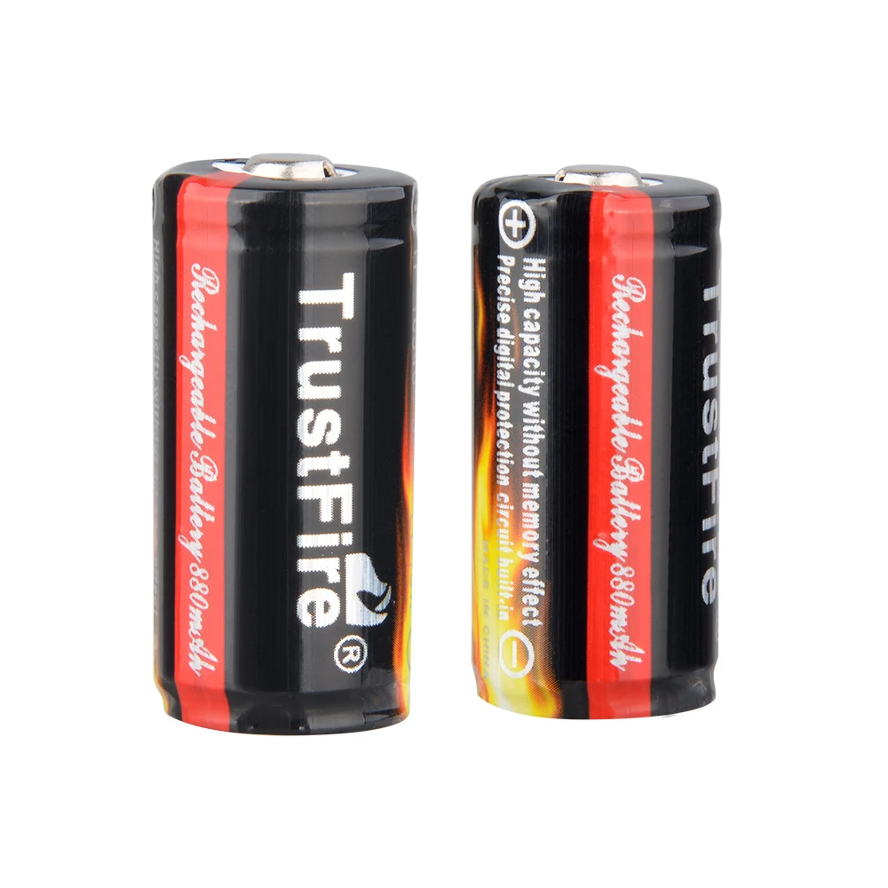 

TrustFire 16340 880 мАч литий-ионный аккумулятор 3,7 в перезаряжаемые литий-ионные батареи для вспысветильник TFlash светильник фонарь с печатной плато...