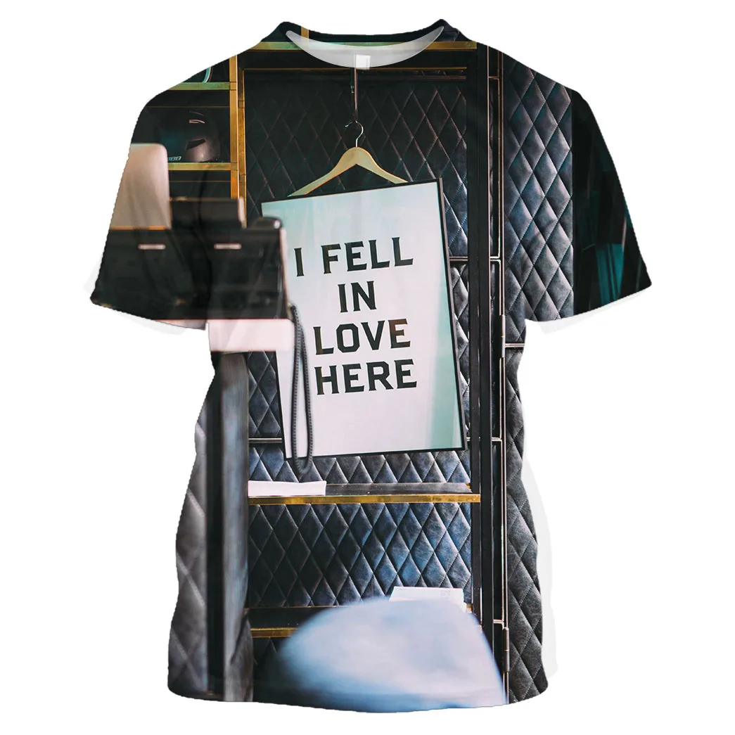 

Футболка мужская с 3D-принтом, удобная модная Тонкая Повседневная дышащая футболка оверсайз с коротким рукавом и круглым вырезом, с романтич...