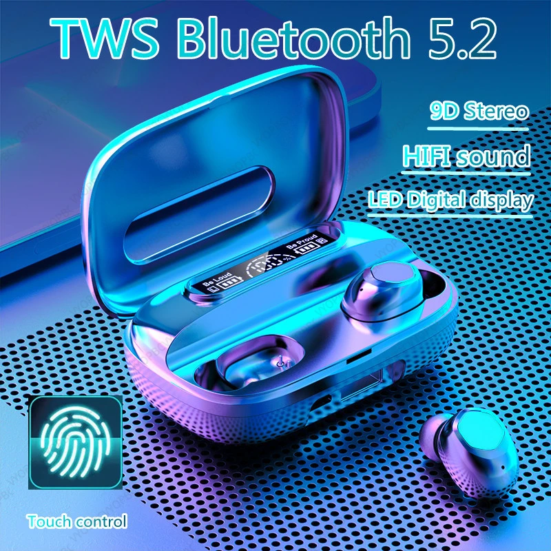 

M9 TWS Bluetooth Earphones HiFi Stereo 5.2 Wireless EarphonesIn-ear Handsfree Headset Earbuds With Charging Box For Smartphone