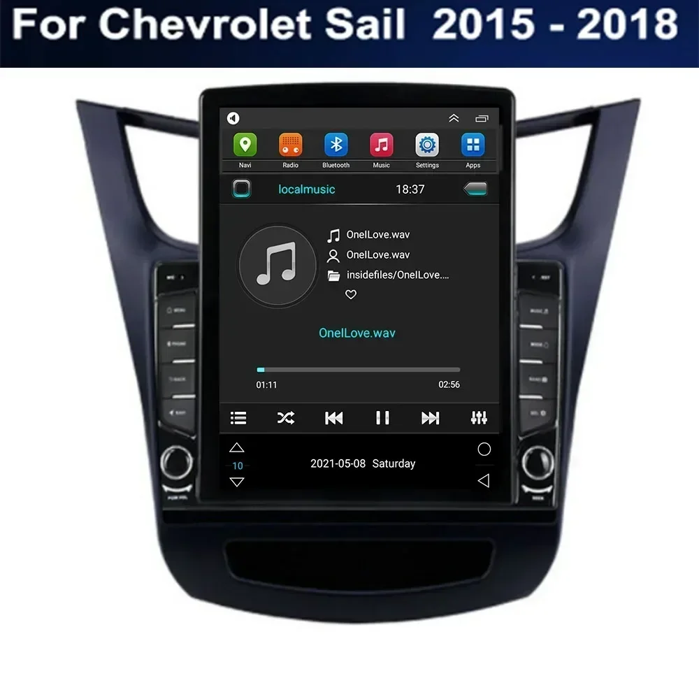 Для Tesla Style 2Din Android 13 Автомобильный радиоприемник для Chevrolet Sail 2015-2035 Мультимедийный